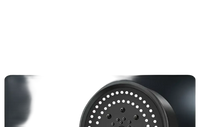 Black handheld shower head.