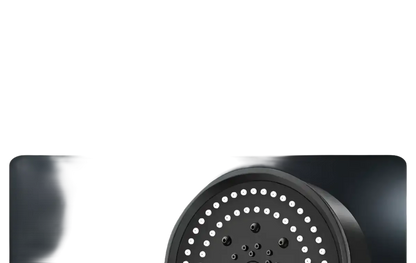 Black handheld shower head.