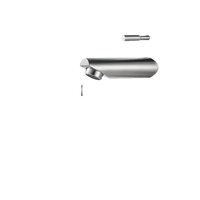 Silver bathroom faucet with dimensions.