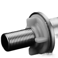 Threaded metal pipe with plastic flange.