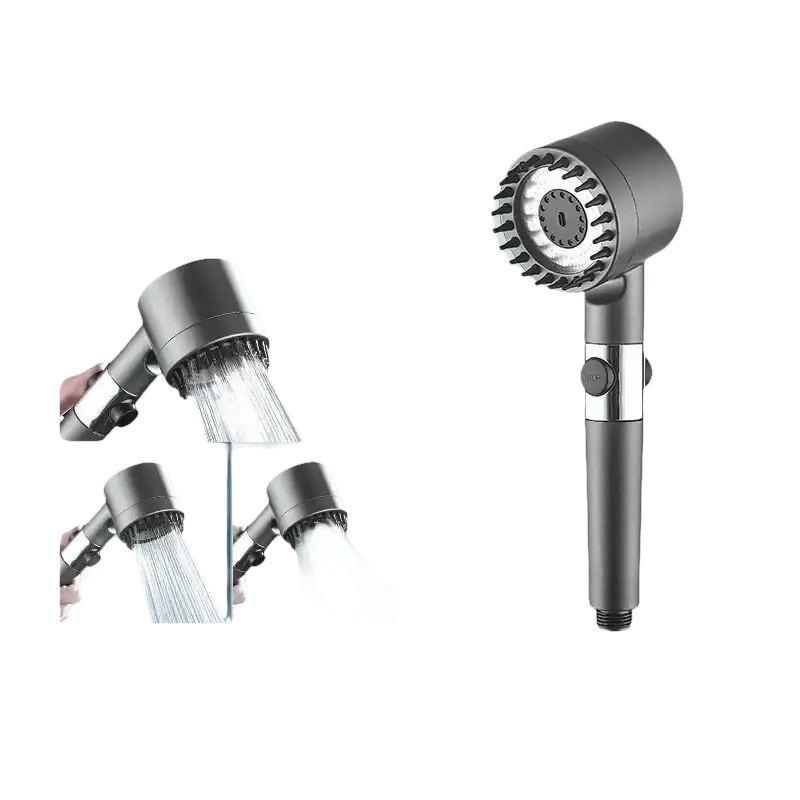 Gunmetal Gray High Pressure Shower Head 3-Mode Adjustable Spray