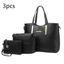 Blossom Chic: Spring Handbags for Stylish Ladies - Black / 3pcs