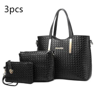 Blossom Chic: Spring Handbags for Stylish Ladies - Black / 3pcs