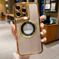 LuxMag Magsafe Case: Electroplated CD Pattern - Gold / IPhone12