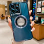 LuxMag Magsafe Case: Electroplated CD Pattern - Blue / IPhone12