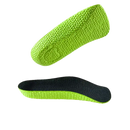 Green and black shoe insoles.