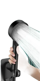 Black five-speed shower head with strong pressurization.