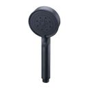 Black handheld shower head.