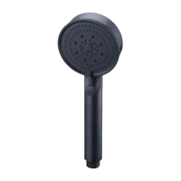Black handheld shower head.