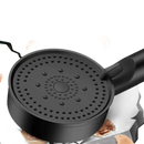 Black shower head with wear and impact resistance.