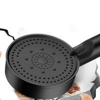 Black shower head with wear and impact resistance.