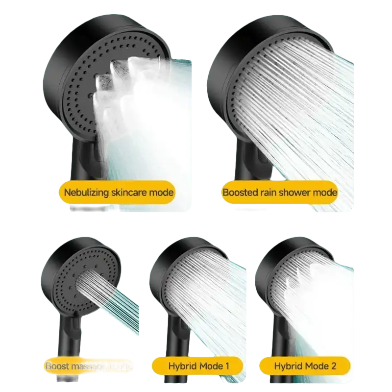 Shower head with multiple spray modes.