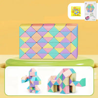 Snake Twist Cube Stress Relief Educational Toys Children Gifts Magic Snake Ruler Puzzle Folding Educational - Macaron