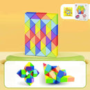 Snake Twist Cube Stress Relief Educational Toys Children Gifts Magic Snake Ruler Puzzle Folding Educational - Rainbow