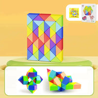 Snake Twist Cube Stress Relief Educational Toys Children Gifts Magic Snake Ruler Puzzle Folding Educational - Rainbow