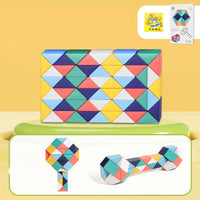 Snake Twist Cube Stress Relief Educational Toys Children Gifts Magic Snake Ruler Puzzle Folding Educational - Morandi