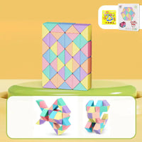 Snake Twist Cube Stress Relief Educational Toys Children Gifts Magic Snake Ruler Puzzle Folding Educational - Macaron
