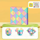 Snake Twist Cube Stress Relief Educational Toys Children Gifts Magic Snake Ruler Puzzle Folding Educational - Macaron