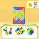 Snake Twist Cube Stress Relief Educational Toys Children Gifts Magic Snake Ruler Puzzle Folding Educational - Rainbow