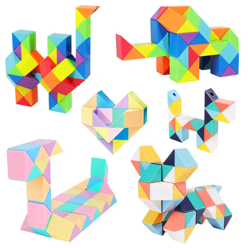 Snake Twist Cube Stress Relief Educational Toys Children Gifts Magic Snake Ruler Puzzle Folding Educational