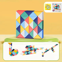 Snake Twist Cube Stress Relief Educational Toys Children Gifts Magic Snake Ruler Puzzle Folding Educational - Morandi