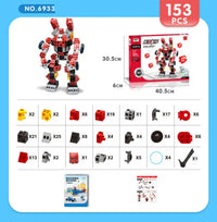 Toys Six-Sided Fight And Insert Intelligence Play Educational Toys For Children - 153 red mechas