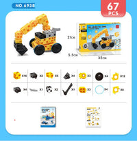 Toys Six-Sided Fight And Insert Intelligence Play Educational Toys For Children - 67 excavators
