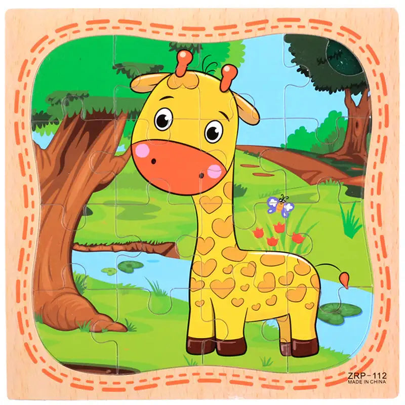 Cartoon Plane Jigsaw Toy - Giraffe