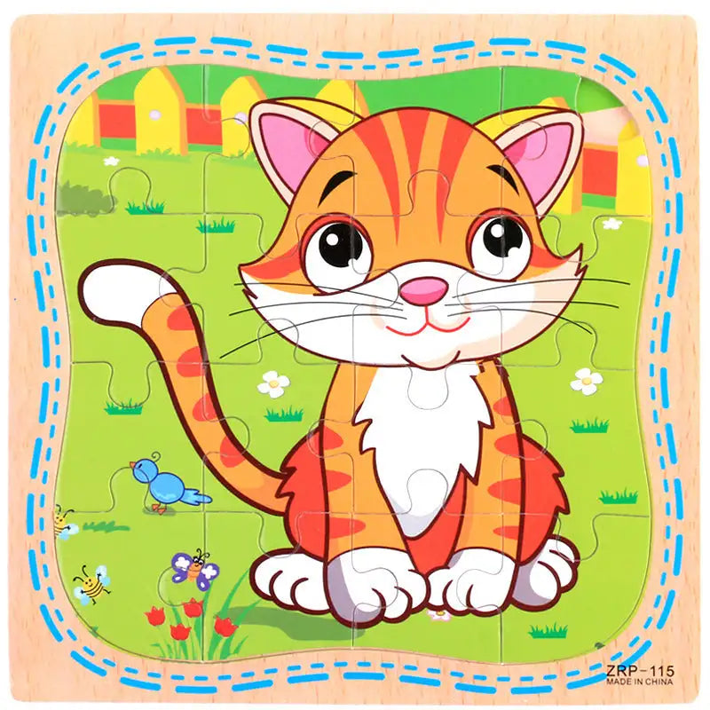 Cartoon Plane Jigsaw Toy - Kitten