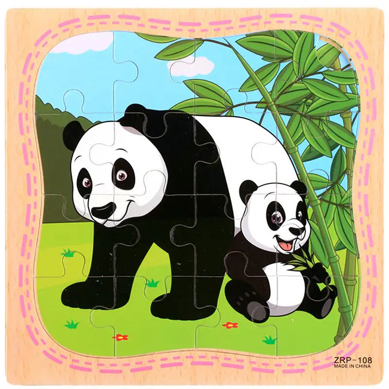 Cartoon Plane Jigsaw Toy - Panda