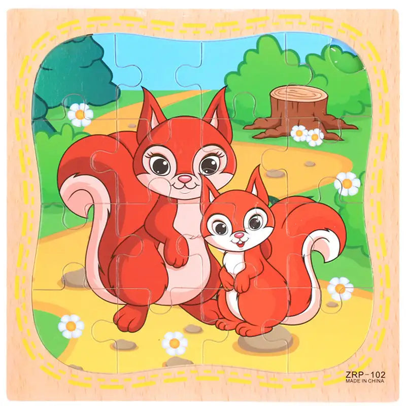 Cartoon Plane Jigsaw Toy - Squirrel