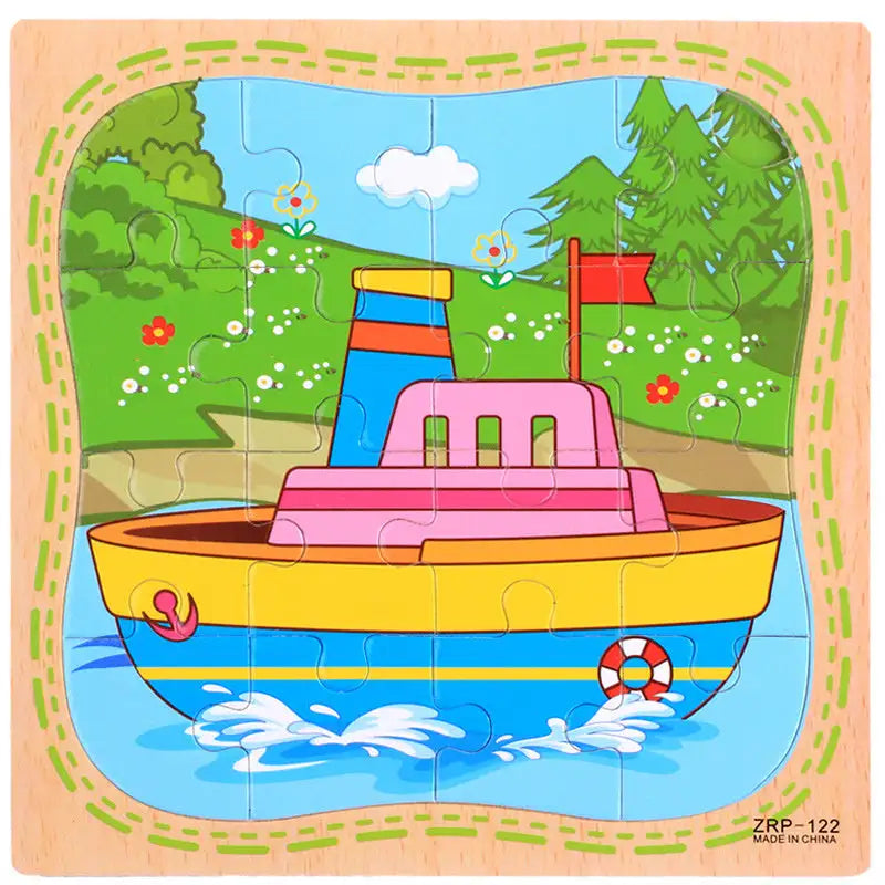 Cartoon Plane Jigsaw Toy - Steamship