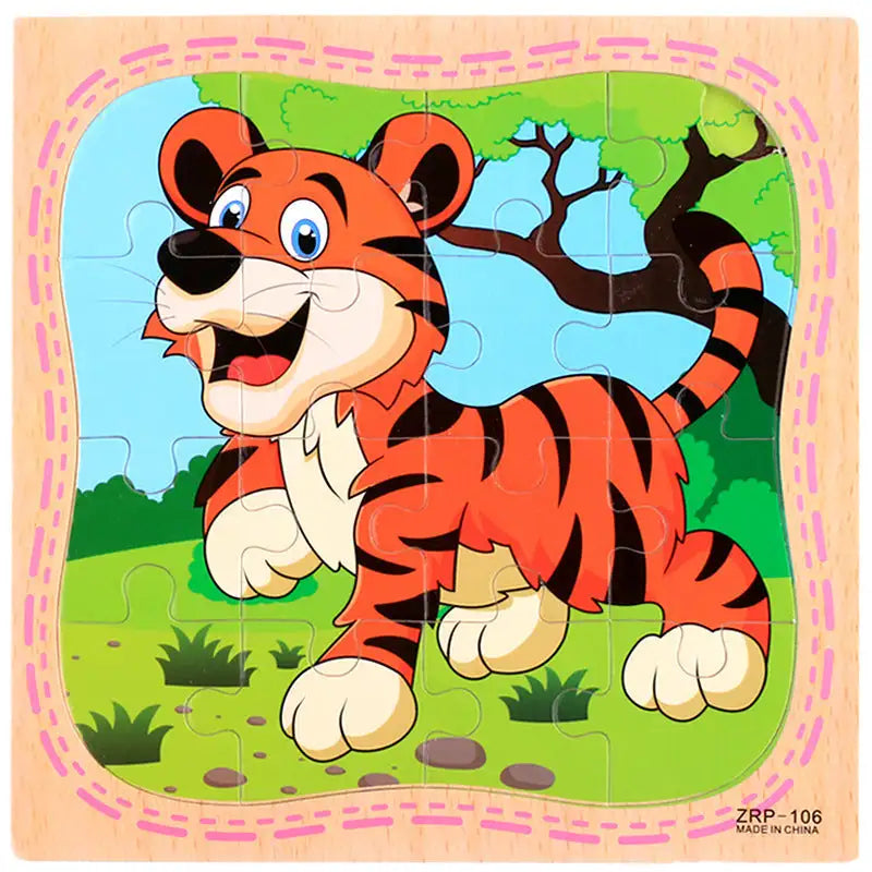 Cartoon Plane Jigsaw Toy - Tiger