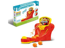 Red and yellow basketball arcade game.