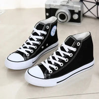 Clearance_1pc Unisex Casual Simple Comfort Breathable Vulcanization Sneakers Lace-Up Canvas Trendy High Top