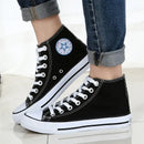 Clearance_1pc Unisex Casual Simple Comfort Breathable Vulcanization Sneakers Lace-Up Canvas Trendy High Top