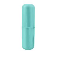 Mint green ribbed toothbrush case with lanyard from Vertibrush Travel Kit, trendy and sleek