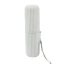 Ridged cylindrical toothbrush holder with lanyard from Vertibrush Travel Kit for on-the-go brushing