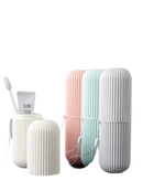 Multifunctional toiletry cups with ribbed design for Vertibrush Travel Kit and travel-sized conditioning hair