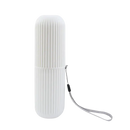 White ribbed toothbrush case with lanyard from Vertibrush Travel Kit perfect for on-the-go brushing
