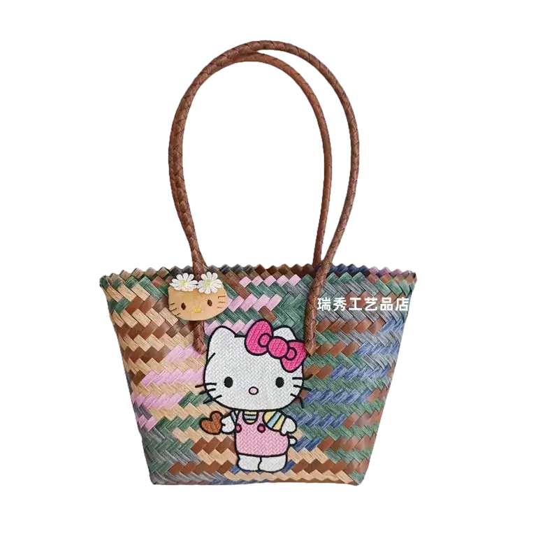 Woven Hello Kitty tote bag.