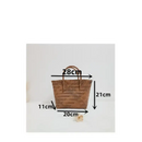 Woven brown tote bag.