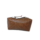 Woven brown rectangular basket.