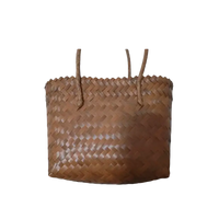 Brown woven tote bag.