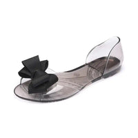 Women Sandals Open Toe Summer Jelly Shoes Woman Fashion Butterfly-knot Flat Sandals Women Beach Shoes Slip On Flip