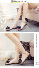 Women Sandals Open Toe Summer Jelly Shoes Woman Fashion Butterfly-knot Flat Sandals Women Beach Shoes Slip On Flip