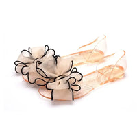 Women Sandals Open Toe Summer Jelly Shoes Woman Fashion Butterfly-knot Flat Sandals Women Beach Shoes Slip On Flip