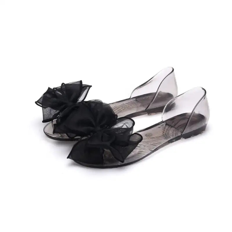 Women Sandals Open Toe Summer Jelly Shoes Woman Fashion Butterfly-knot Flat Sandals Women Beach Shoes Slip On Flip