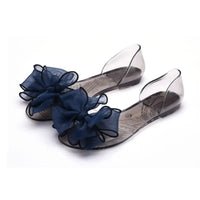 Women Sandals Open Toe Summer Jelly Shoes Woman Fashion Butterfly-knot Flat Sandals Women Beach Shoes Slip On Flip