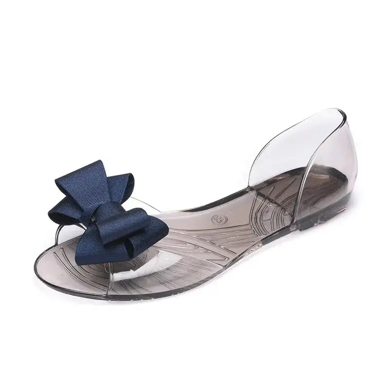 Women Sandals Open Toe Summer Jelly Shoes Woman Fashion Butterfly-knot Flat Sandals Women Beach Shoes Slip On Flip